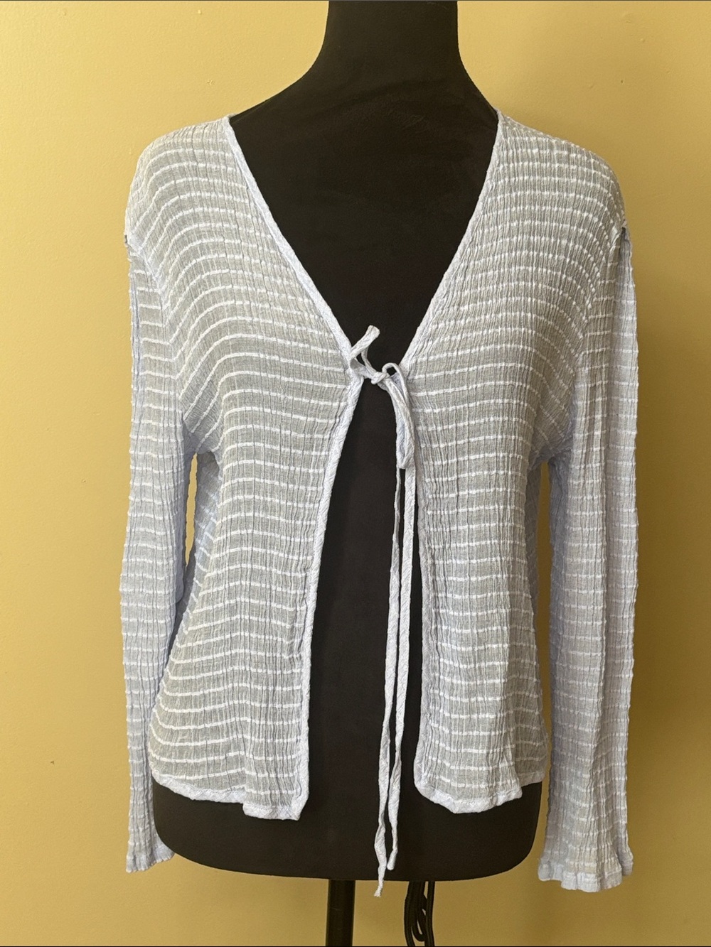 Dazt Baby Blue Tie-Front  Cardigan